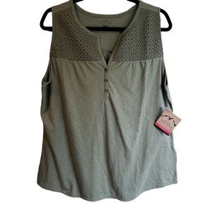 Blue Mountain Woman's Sleeveless Olive Top NWT